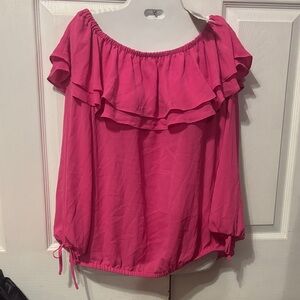Michael Kors pink Ruffle Blouse